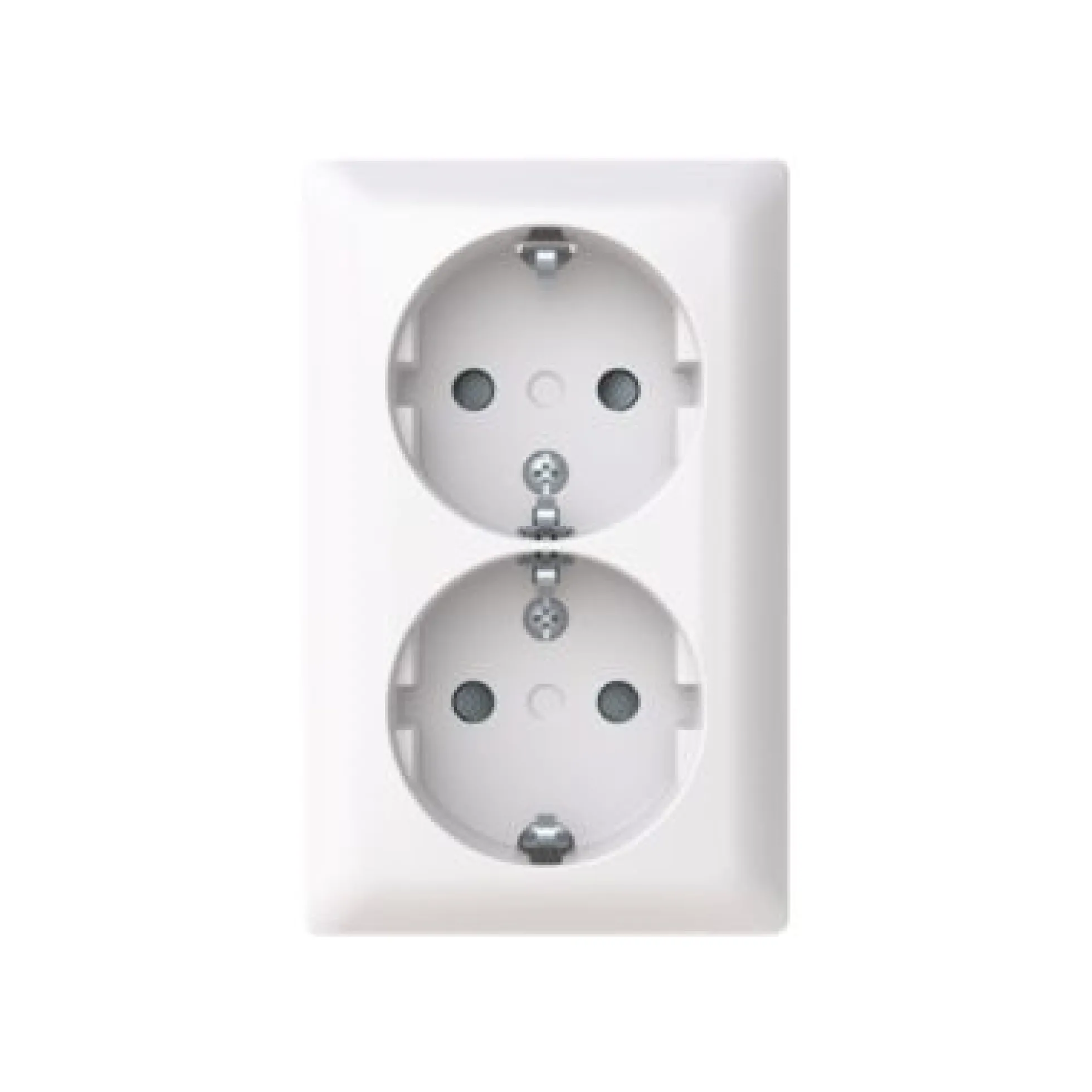 Abb 402EA-916, SAGA dobbelt stikkontakt, hvid, IP21