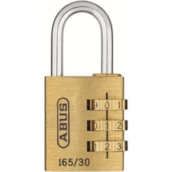 ABUS hængelås 165/30, messing, stålbøjle, 3 cifret kode