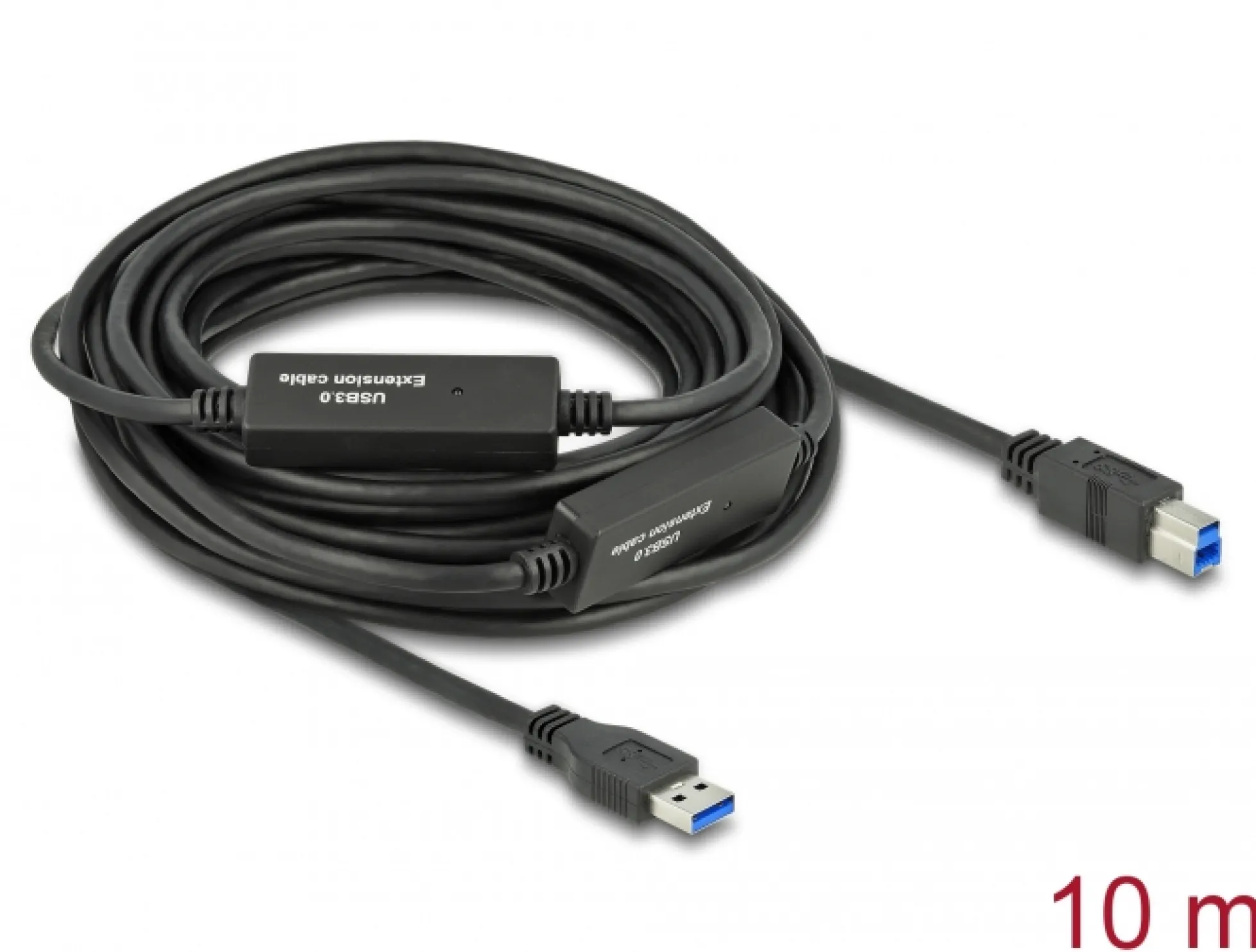 Active USB 3.2 Gen 1 kabel, USB Type-A til USB Type-B, 10 meter