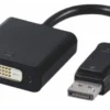 Adapter DP 1.2 til DVI-D M-F, DisplayPort til DVI-D 24+1, sort