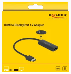 Adapter HDMI-A male til DisplayPort female, 4K 60 Hz - DeLock