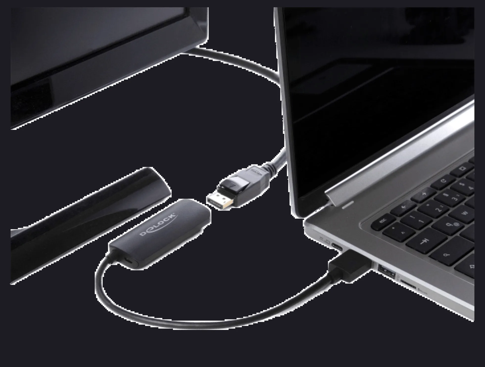 Adapter HDMI-A male til DisplayPort female, 4K 60 Hz - DeLock