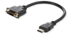 Adapter HDMI - DVI M/F, 15 centimeter, sort, HDMI til DVI (24+1)