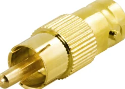Adapter, phono (RCA) han til BNC hun, guldpletteret stik - DELTACO