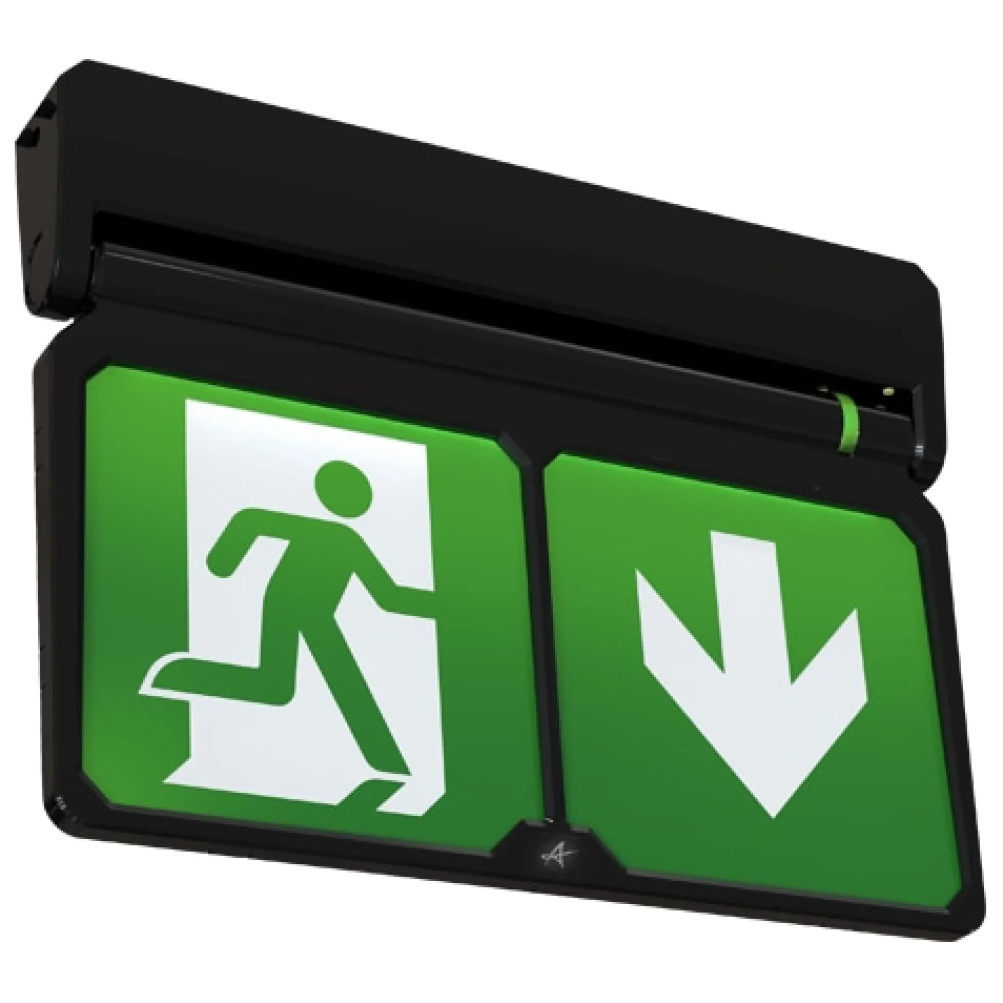 ADLER Exit Sign, 25 meter, 3 timer, sort, inkl. roterbar piktogram