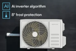 AE MAT PRO 9 komplet luft til luftvarmpe (A++/A+++), 3,32 kW, WiFi, <73 m², mat hvid indedel