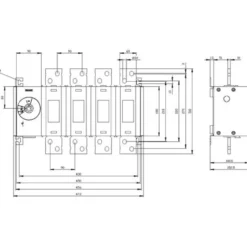 Afbryder 1600A, 5, 4P frontbetjening til venstre - Siemens