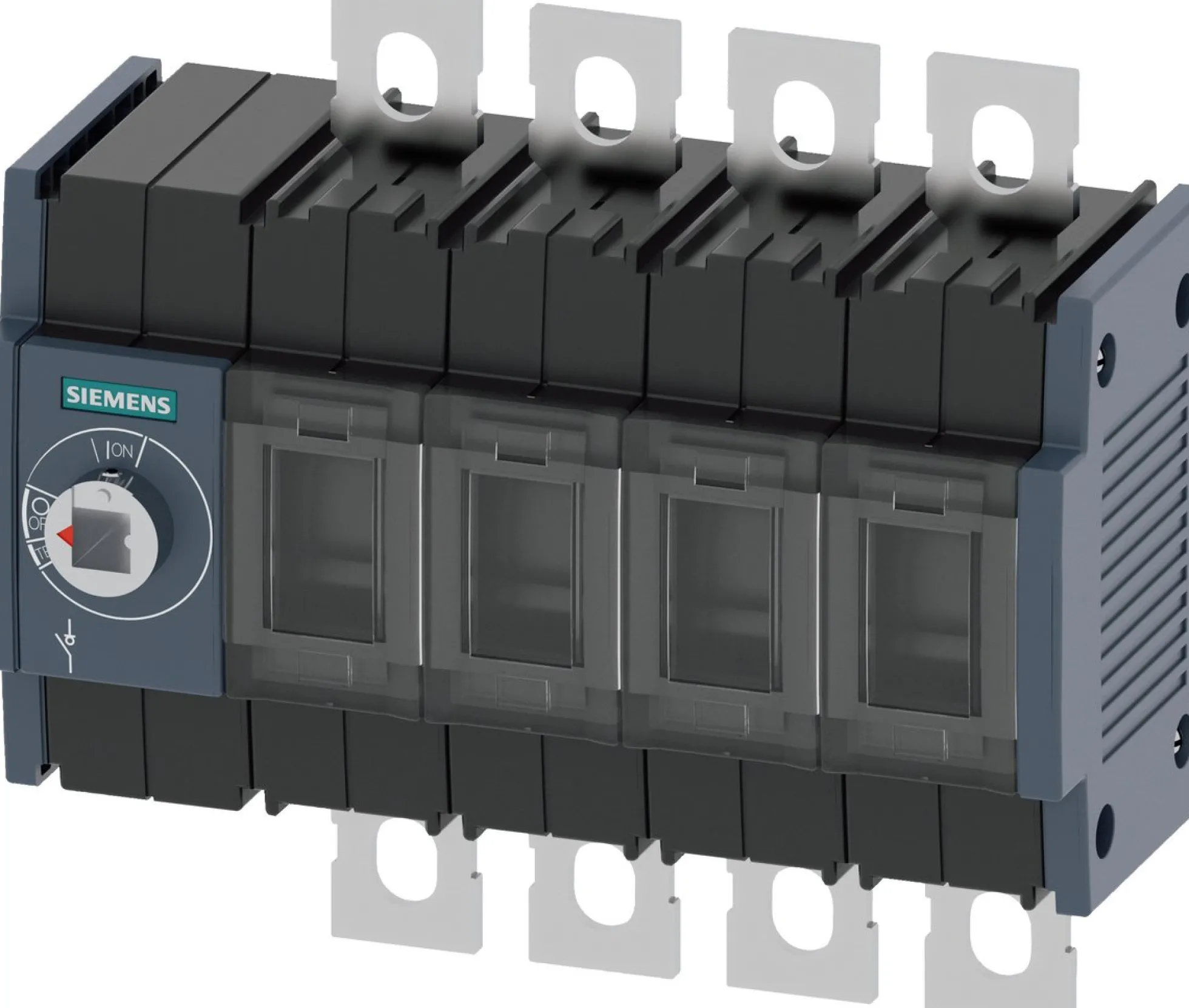 Afbryder 125A, 2, 4P, frontbetjening, venstre, flad terminal - Siemens