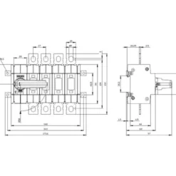 Afbryder 125A, 2, 4P front betjening, venstre fl - Siemens