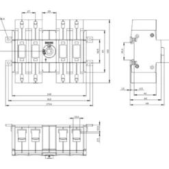 Afbryder 160A, 2, 4P frontbetjent, center, boks - Siemens