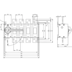 Afbryder 1250A, 5, 4P, frontbetjent, venstre - Siemens