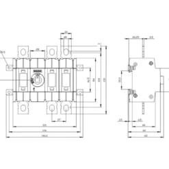 Afbryder 125A, 3-polet, frontbetjent center - Siemens