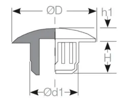 Afdækningsknap, 10mm, sort