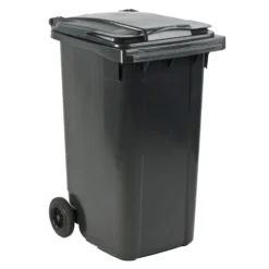 Affaldscontainer UV-resistent, 240l, grå plast - ABENA