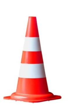 Afmærkningskegle, 50 centimeter, orange, med 2 malede reflekser