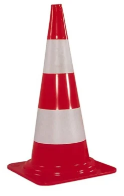 Afmærkningskegle 50 cm, rød/hvid