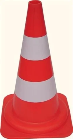 Afmærkningskegle 50 cm, rød/hvid