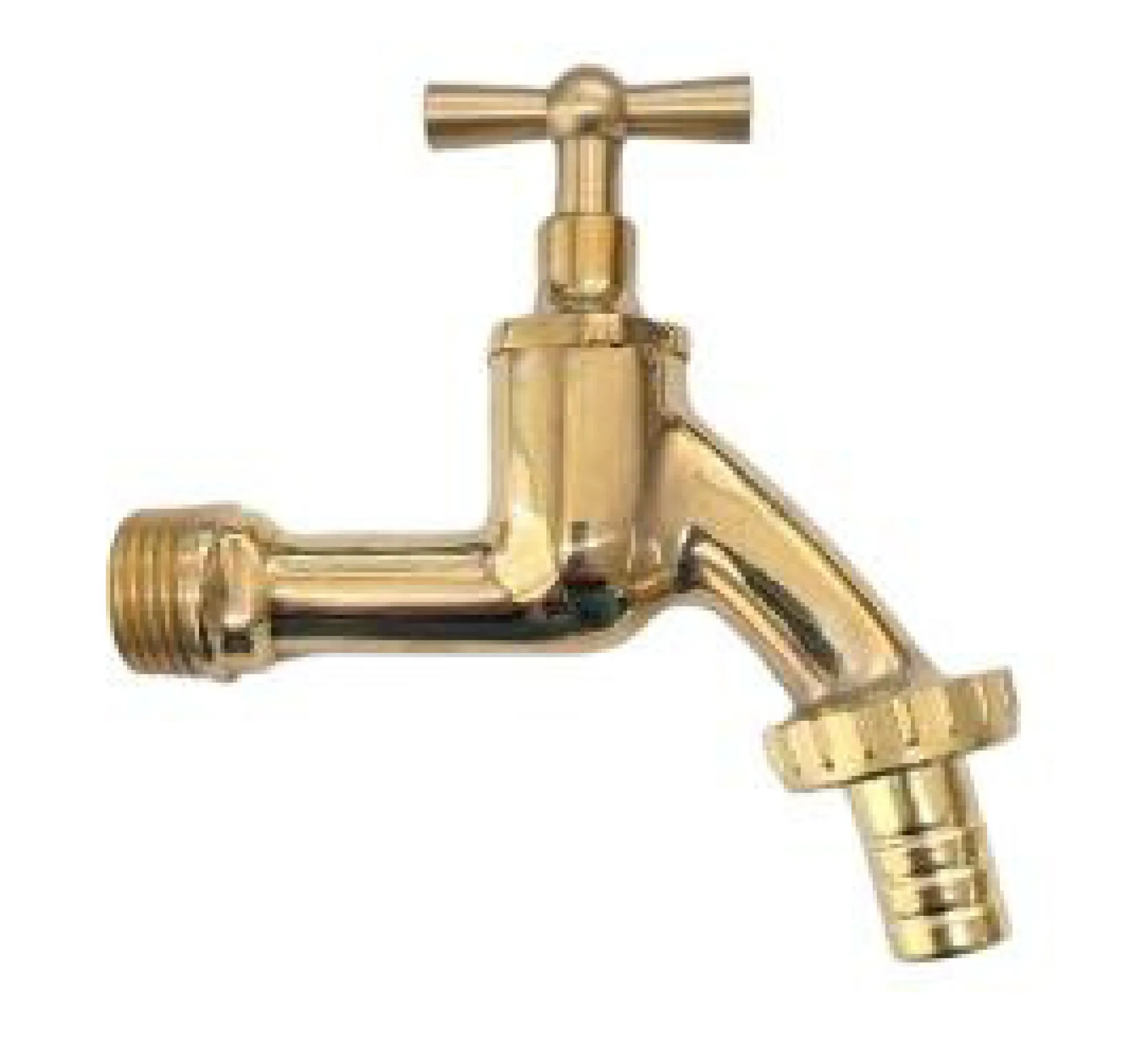 Aftapventil 1/2" T-greb slangeforskruning poleret messing