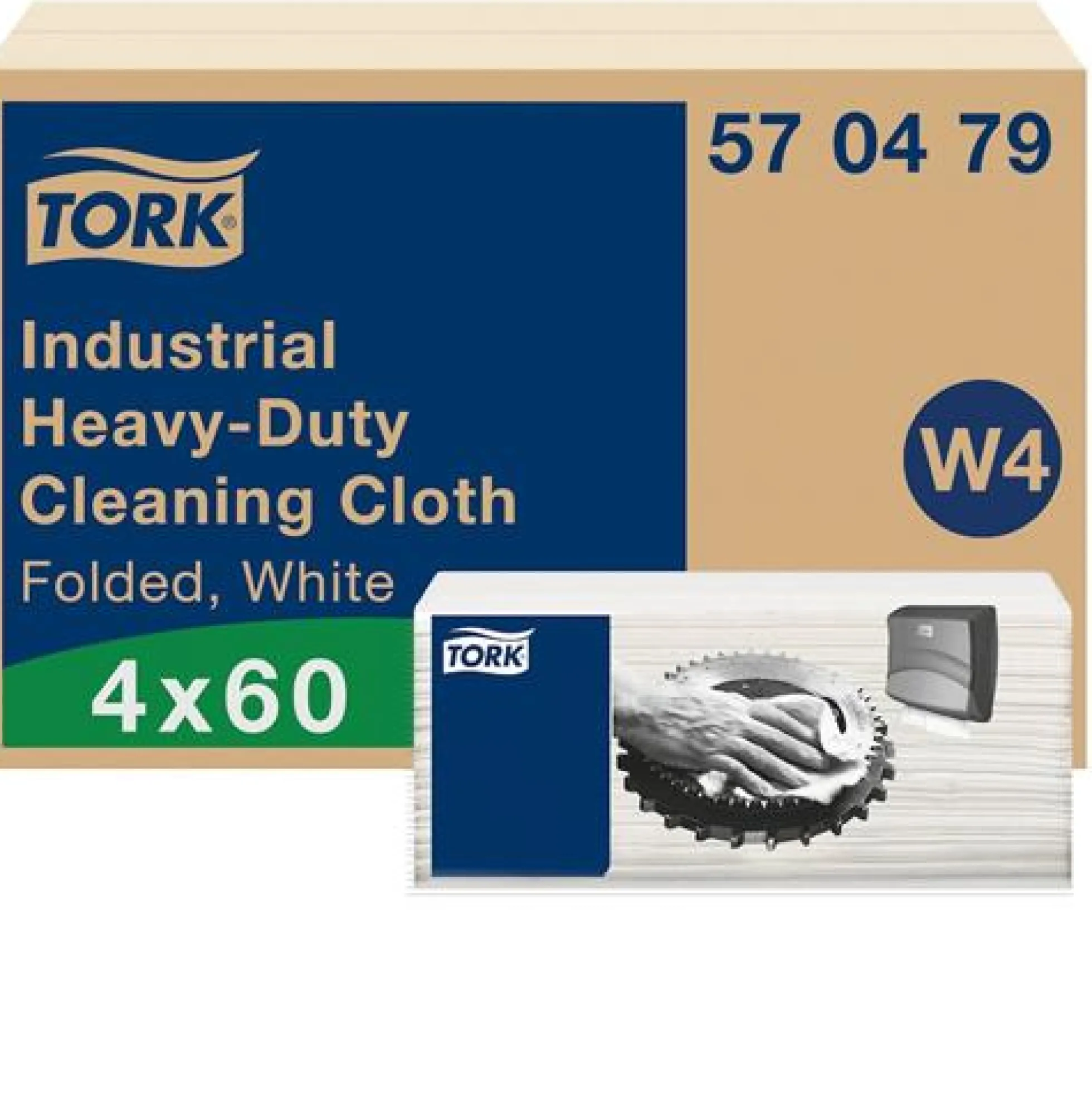 Aftørringsklud ekstra kraftig, hvid, W4, 1-lags, 4x60
