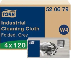 Aftørringsklud industri grå W4, 1 lag, 4x120 stk - Tork