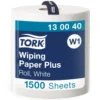Aftørringspapir Plus, hvid, W1, 2 lag