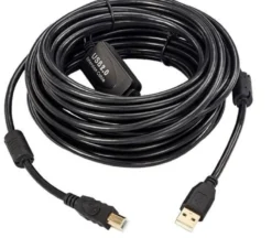 Aktiv USB 2.0 A-B kabel, 20 meter, med integreret repeater/forstærker, op til 480 Mbps dataoverførsel