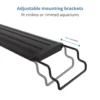 Akvarie armatur, 45-60 cm, 11W LED, hvid/blå/rød/grøn, justerbar længde, IP66