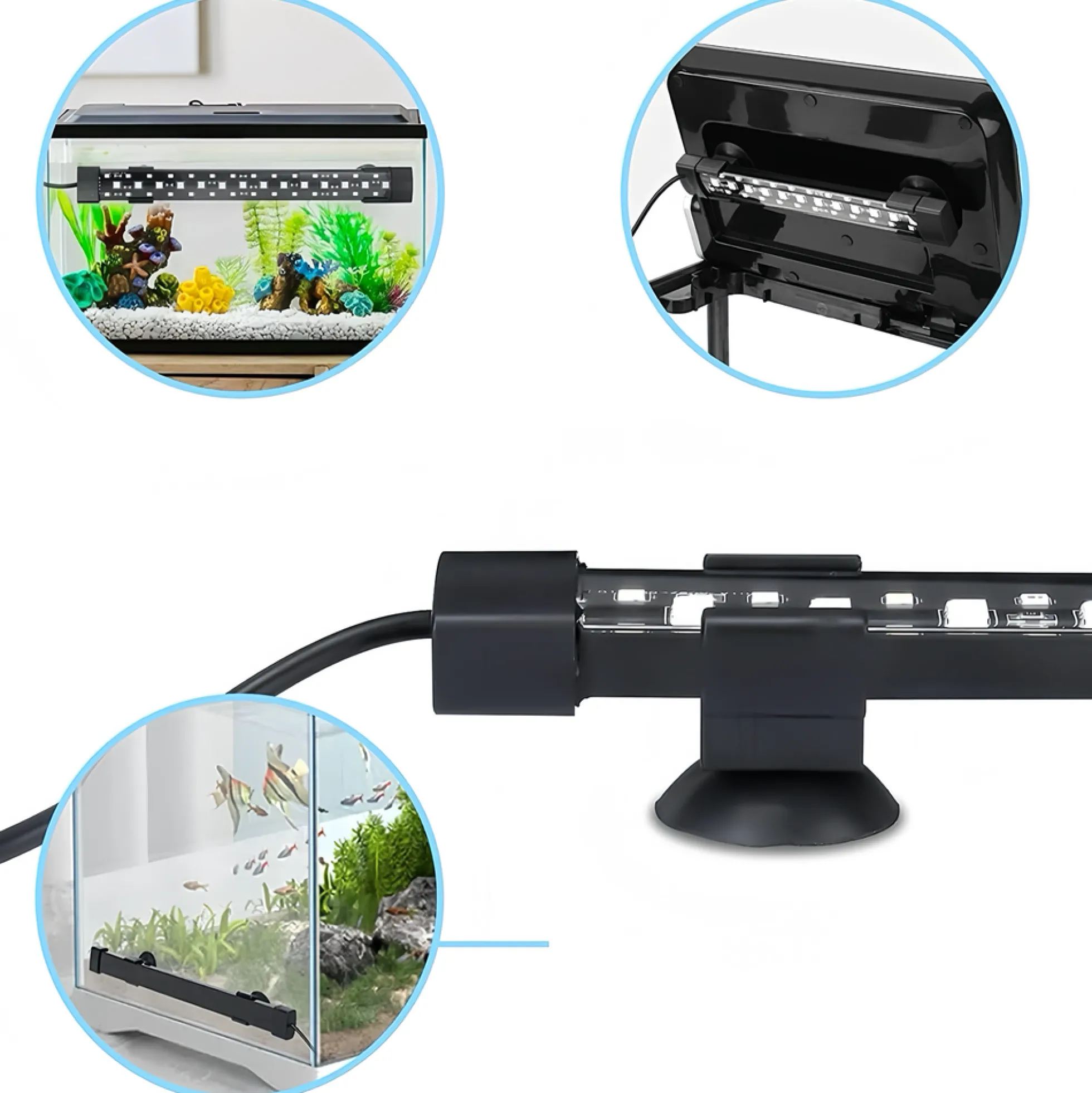 Akvarie armatur, 30 cm, 10W LED, RGB+NW, IP68