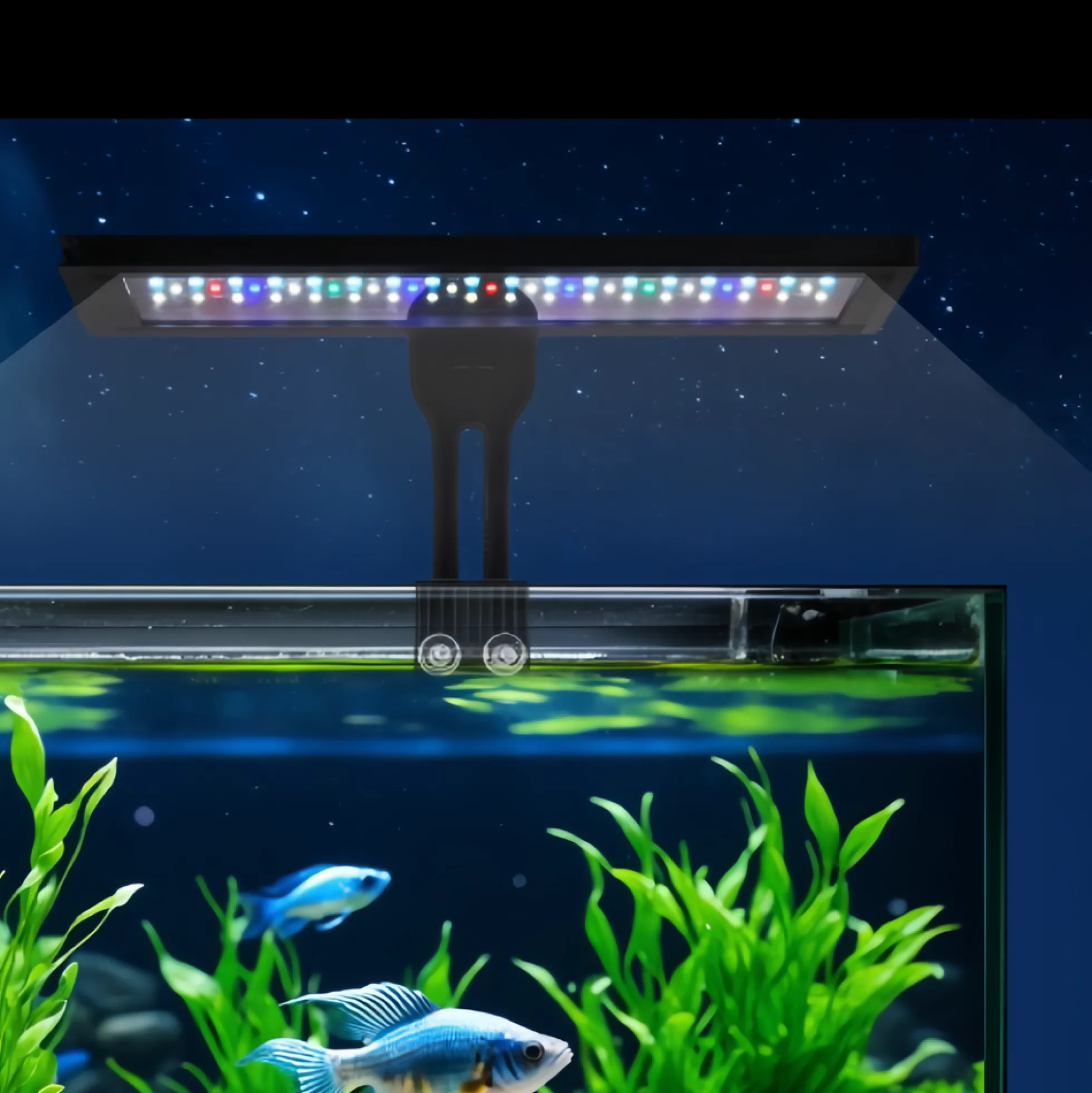 Akvarie lampe, 30 cm, 18W LED, RGBW, timer