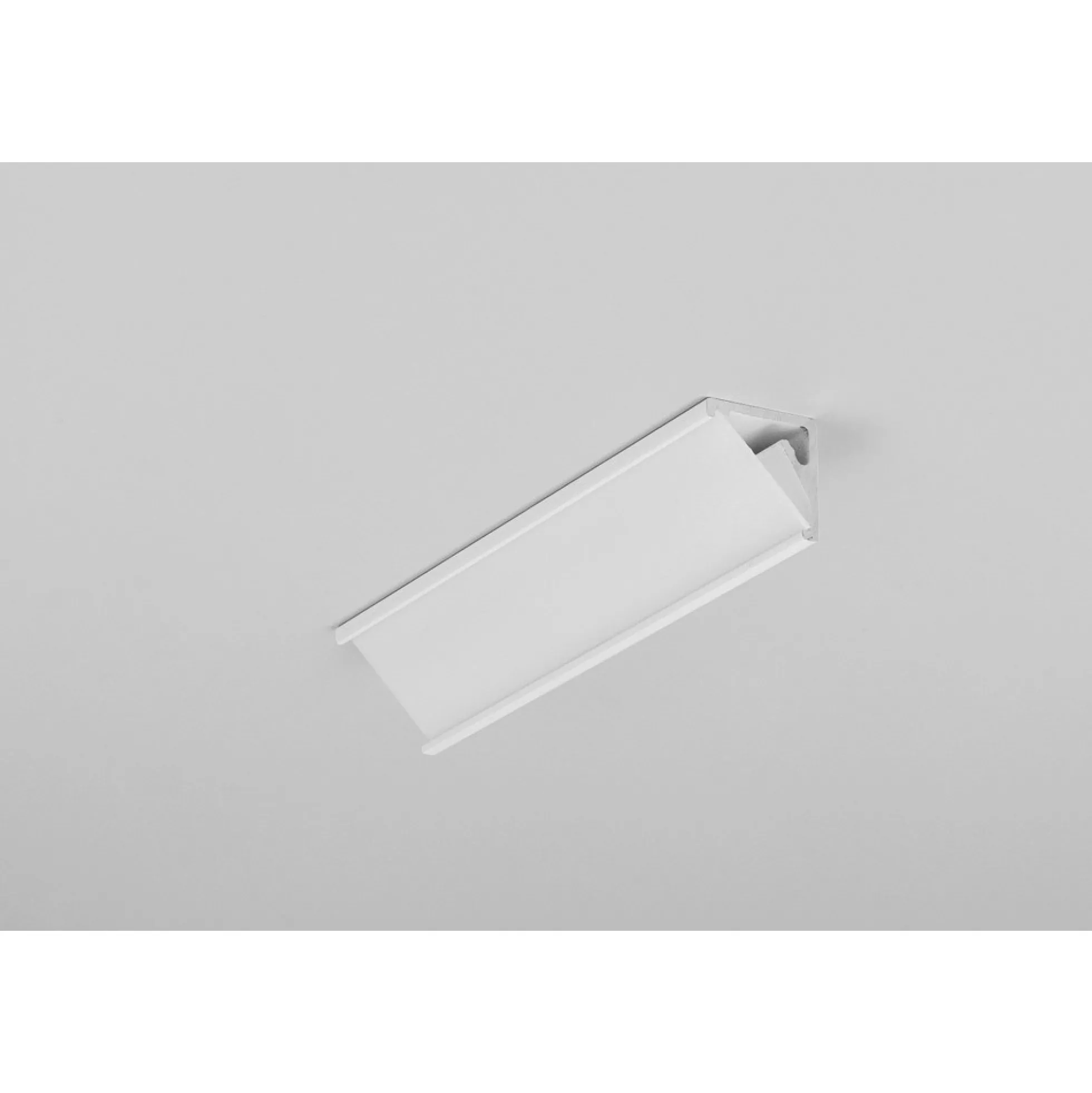 Aluminiumsprofil CABI12 E, hvid lakeret med hjørne og LED skinne