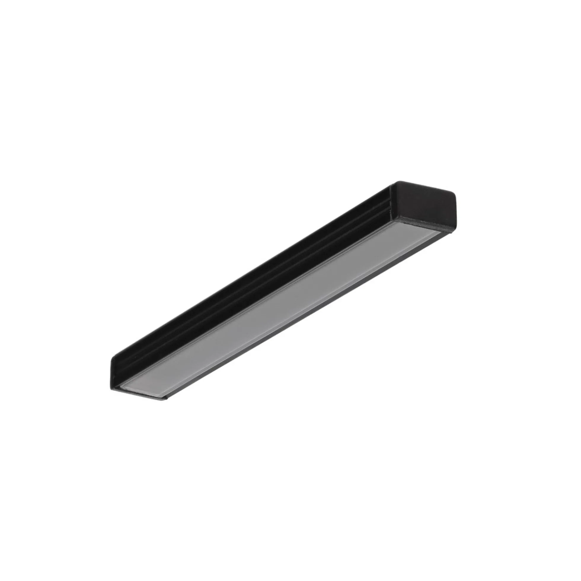 Aluprofil SLIM8 AC2/Z, sort anodiseret, til påbygning, 8 mm