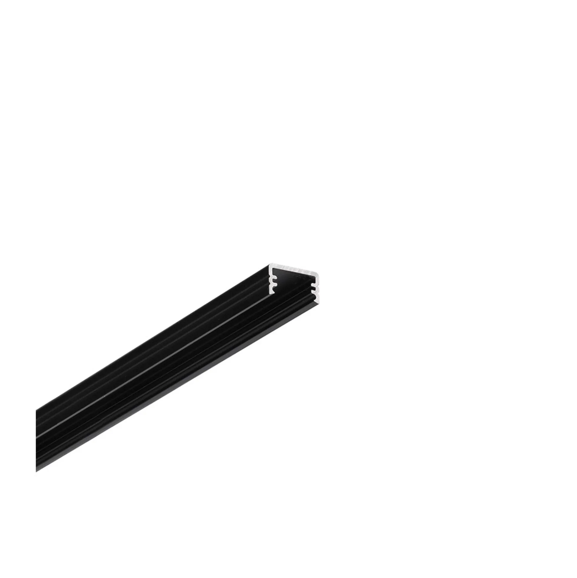 Aluprofil SLIM8 AC2/Z, sort anodiseret, til påbygning, 8 mm