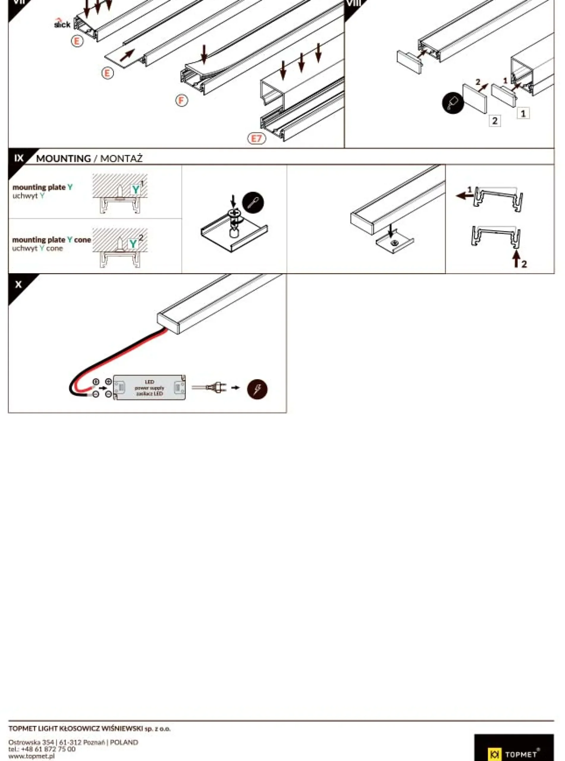 Aluprofil til bl.a. Philips Hue Lightstrips, model S (flere farver) 1m