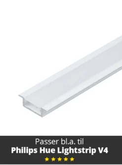Aluprofil til bl.a. Philips Hue Lightstrips - Model G (flere farver)