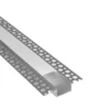 Aluprofil til indspartling, 50x20 mm, hvid, 2 meter, inkl. mælkehvidt cover (restsalg)
