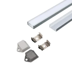 Aluprofil til LED stribe overflade, 2000x15,55x5,9 mm, sølv