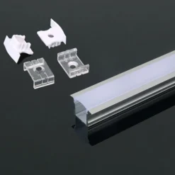 Aluprofil til LED-stribe, sølv, 2000x24x14,2 mm