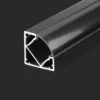 Aluprofil til LED-stribe, sort, 2000x19x19mm