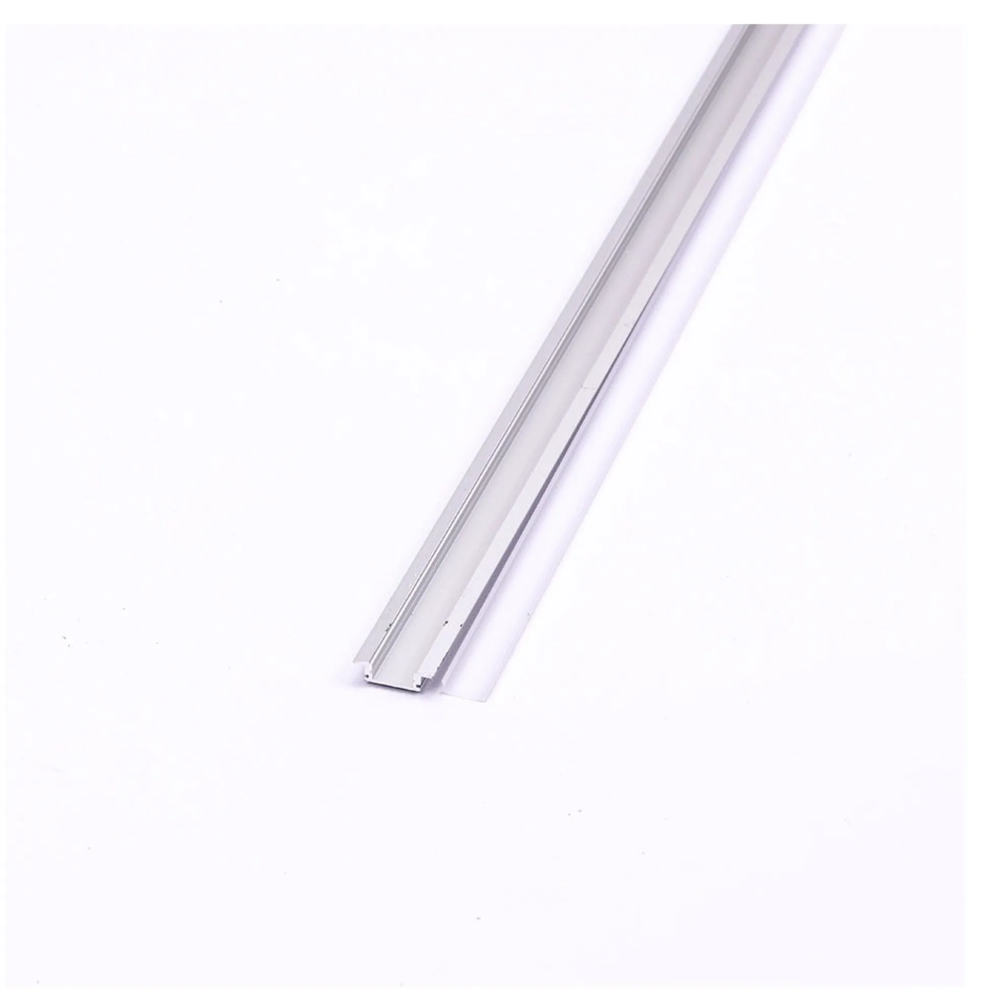 Aluprofil til LED-strip diffuser, nedsænket installation, 2000x24.7x7 mm, sølvfarvet