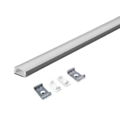 Aluprofil til LED-strip, 20 mm overflade, 2000x23,5x10,4 mm, hvid, PCB inkluderet