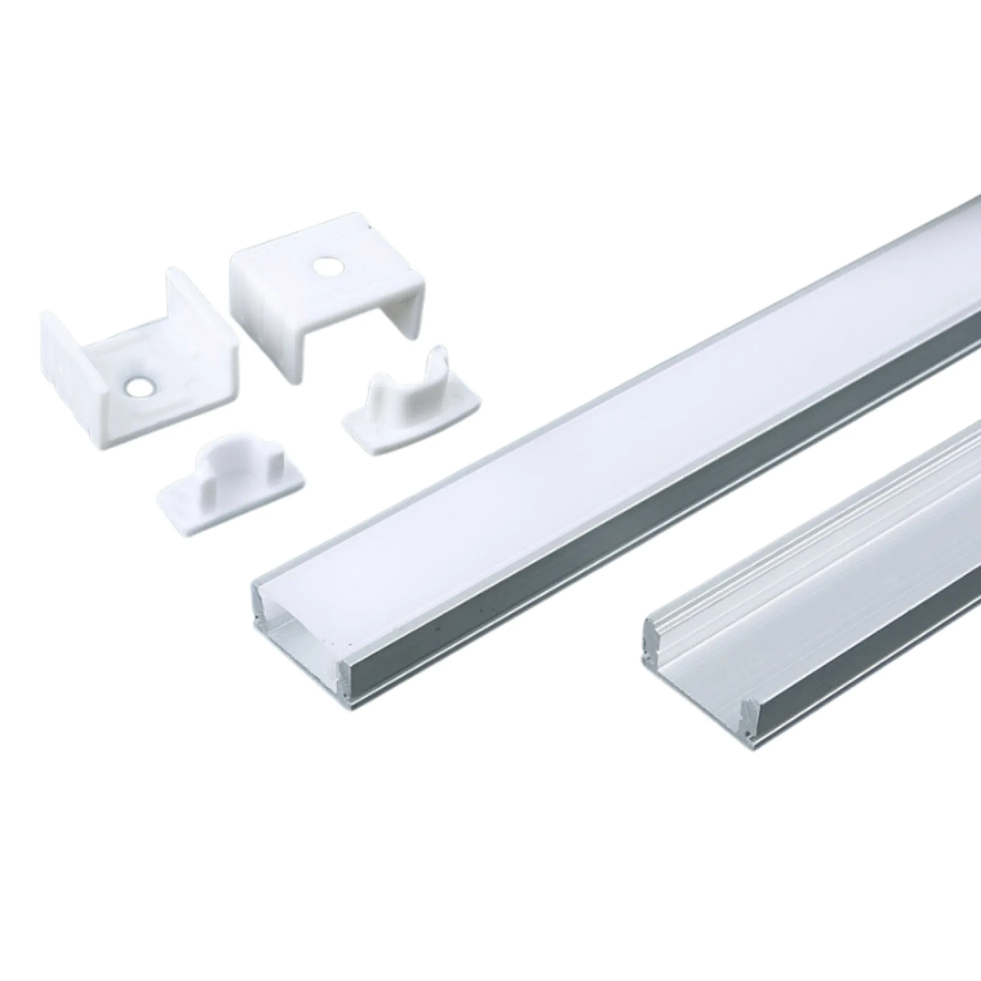 Aluprofil til LED-strip, overflade, 2000x17,4x7 mm, sølv