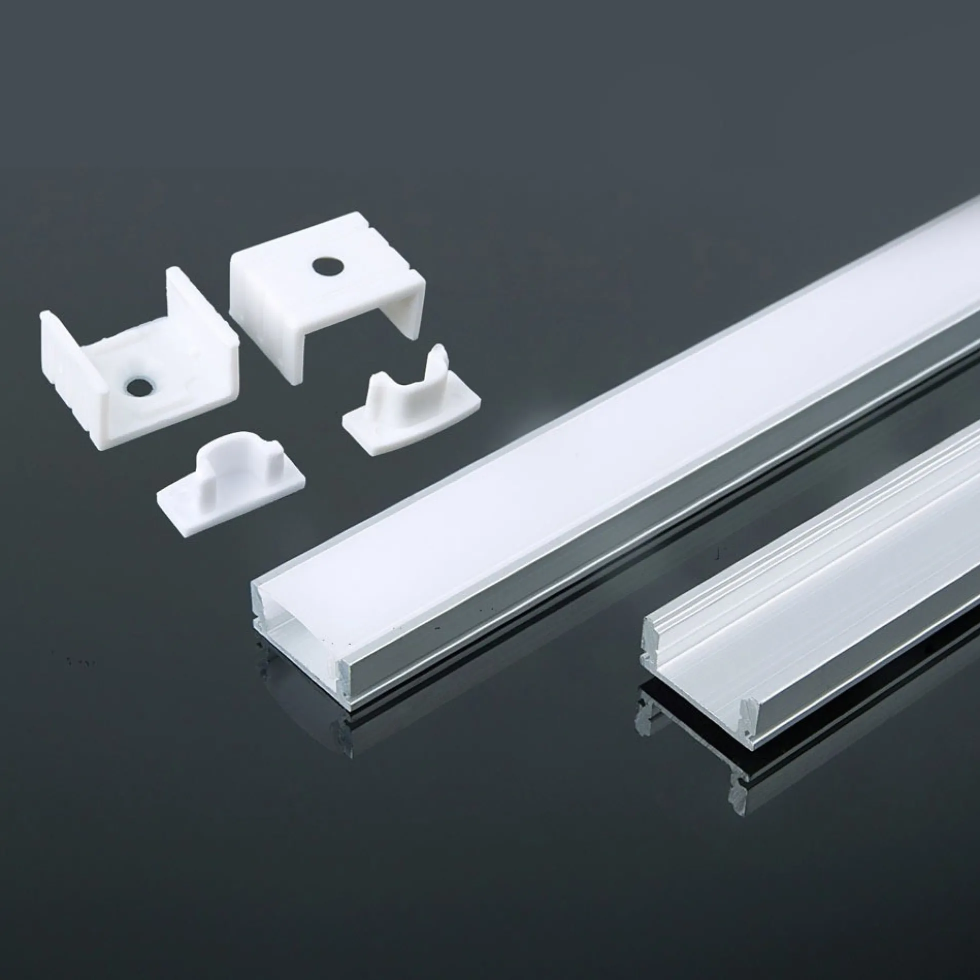 Aluprofil til LED-strip, overflade, 2000x17,4x7 mm, sølv