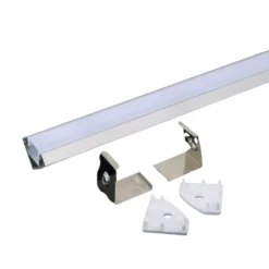 Aluprofil til LED-strips, hjørne, 2000x19x19 mm, sølv