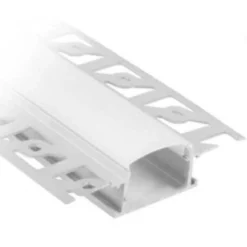 Aluprofil til LED-strips, indspartling, inkl. mælkehvidt cover og endestykker, 2 meter