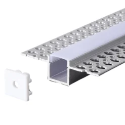 Aluprofil til LED-strip, sølv hus, 2000x55x15 mm