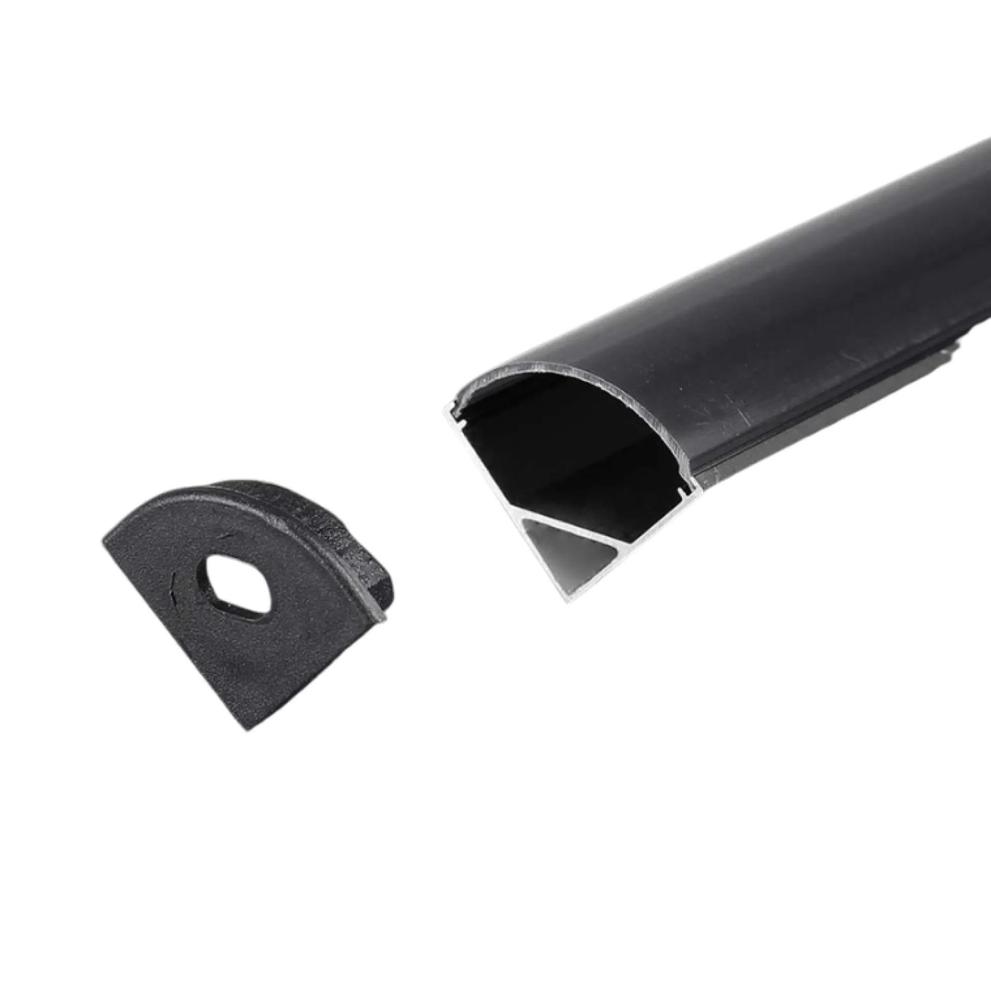 Aluprofil til LED-strip, sort, 2000x15,8x15,8 mm