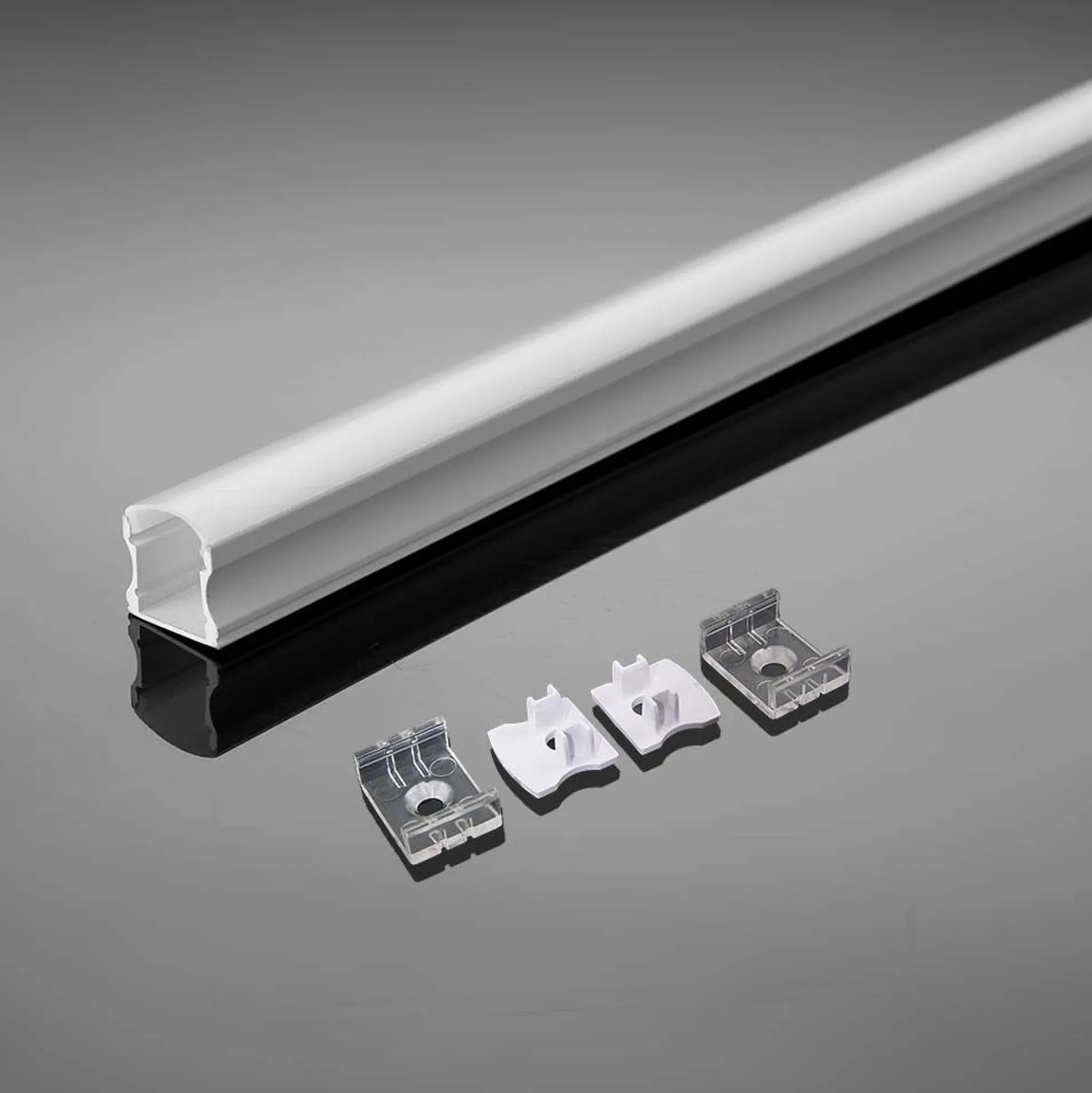 Aluprofil til LED-strips på printkort, 20mm, overflademontering, 2000x17,2x14,4mm, hvid