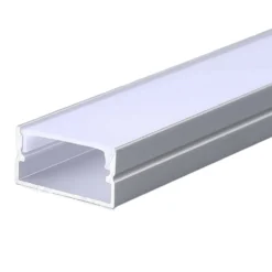 Aluprofil til LED-strip, 2000x20x10mm, Sølvhus
