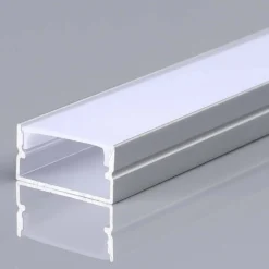 Aluprofil til LED-strip, 2000x20x10mm, Sølvhus
