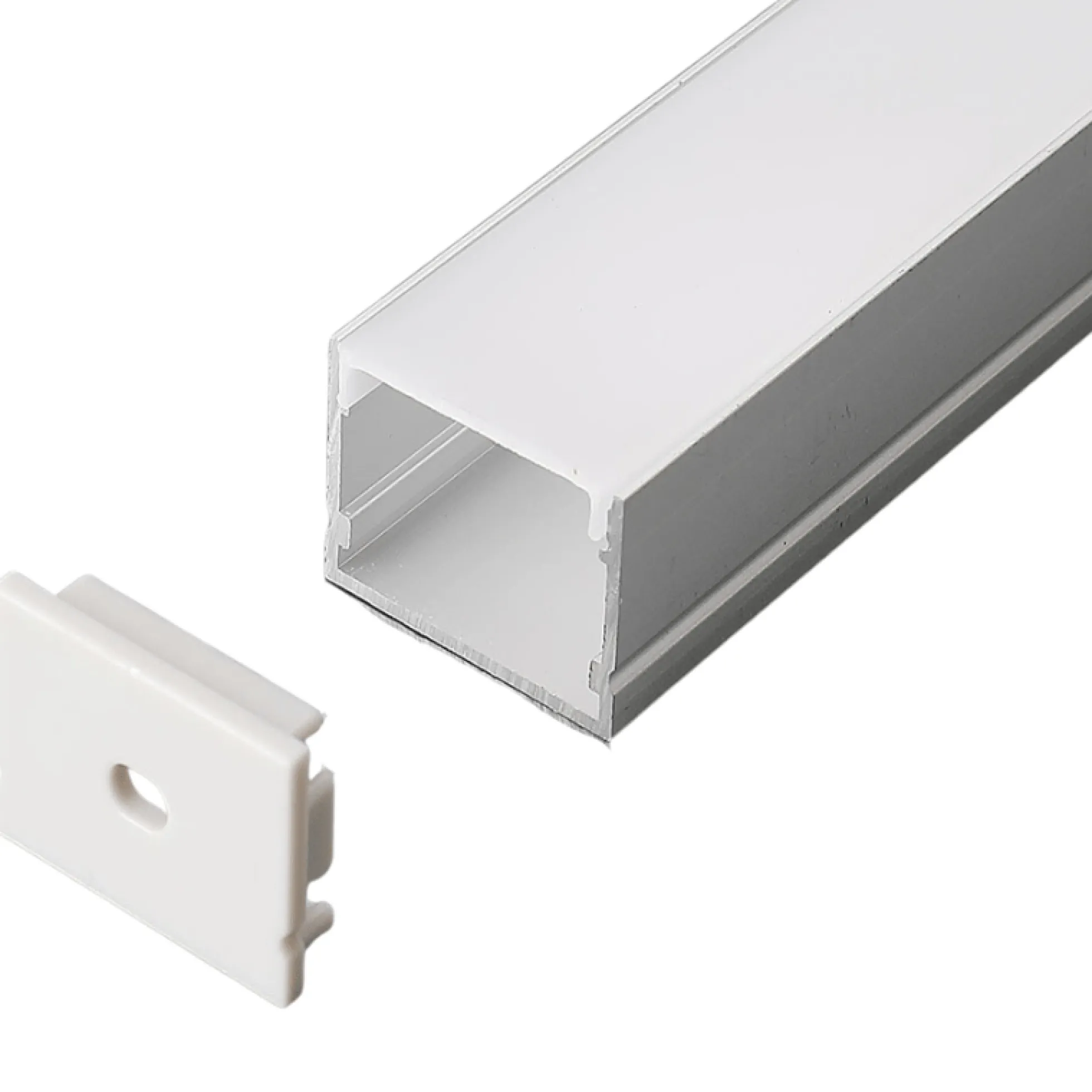 Aluprofil til LED-strip, 2000x30x20 mm, sølv